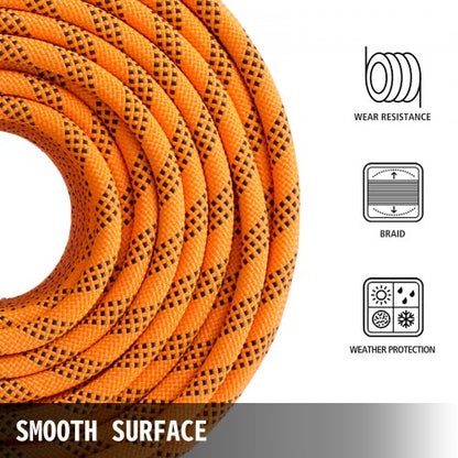 7/16" Double Braid Polyester Rope, 200FT High-Strength Sailing Rope for Arborist, Gardening