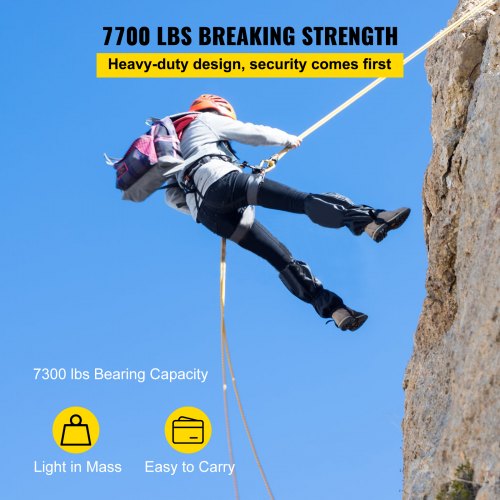 HeavyDuty Twin Sheave Block With 12 Braid Rope 7700LB Double Pulley Rigging System For Climbing  Re 3