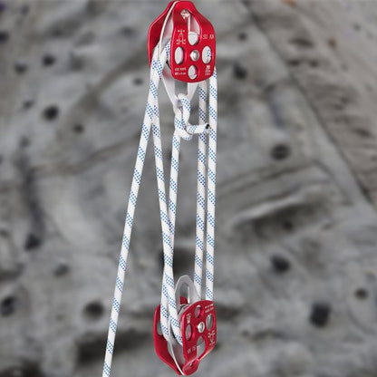 HeavyDuty Twin Sheave Block  Tackle 100FT Double Braid Rope 7700LB Capacity 3035KN Double Pulley Ri 1