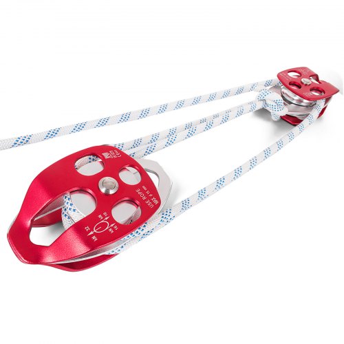 HeavyDuty Twin Sheave Block  Tackle 100FT Double Braid Rope 7700LB Capacity 3035KN Double Pulley Ri 9