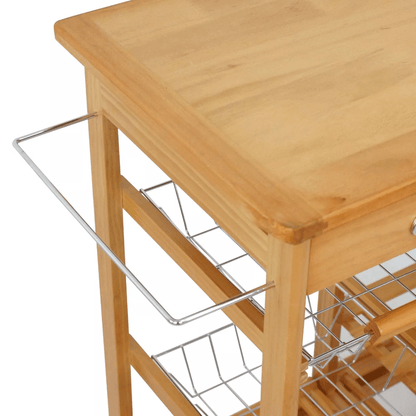 Rolling Kitchen Island Cart With Drawers And Storage Shelves 3