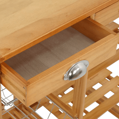 Rolling Kitchen Island Cart With Drawers And Storage Shelves 4