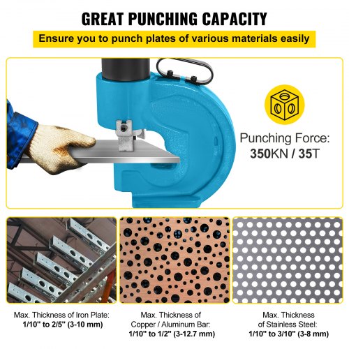 35T Hydraulic Hole Punch Kit Smooth Hole Puncher For Iron Plate Copper Bar  Aluminum Stainless Stee 3