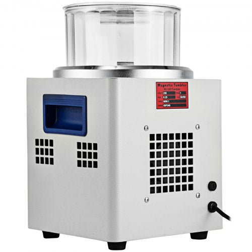 KT-185 Magnetic Tumbler Polisher, 2000 RPM Jewelry Polishing Machine with Adjustable Direction & Timer (185mm Barrel)