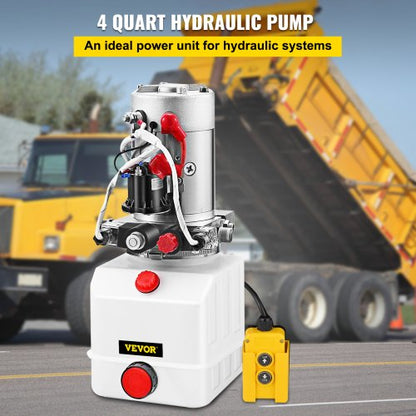 Electric Hydraulic Pump Quart Double Acting Power Unit With Plastic Reservoir For Dump Trailer  Lif 2