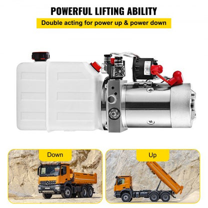 Electric Hydraulic Pump Quart Double Acting Power Unit With Plastic Reservoir For Dump Trailer  Lif 3