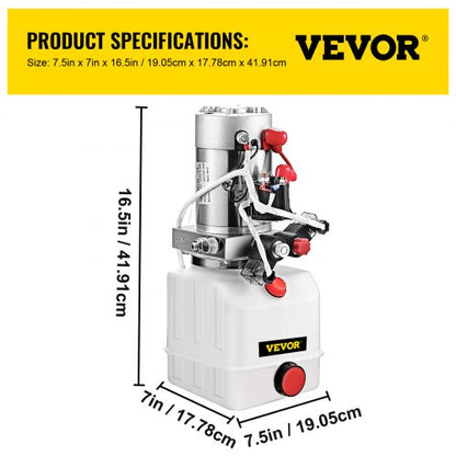Electric Hydraulic Pump Quart Double Acting Power Unit With Plastic Reservoir For Dump Trailer  Lif 7