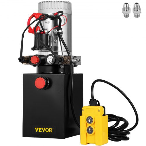 Hydraulic Pump Quart Double Acting Hydraulic Power Unit with Steel Oil Tank, DC Pump for Dump Trailer & Car Lifting