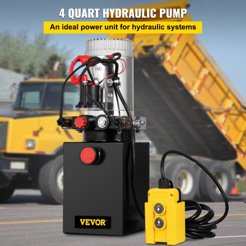 Hydraulic Pump Quart Double Acting Hydraulic Power Unit With Steel Oil Tank DC Pump For Dump Traile 2