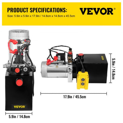 Hydraulic Pump Quart Double Acting Hydraulic Power Unit With Steel Oil Tank DC Pump For Dump Traile 7