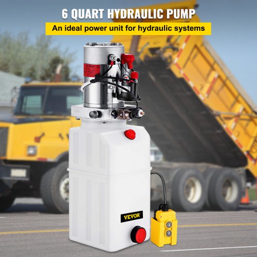 Quart Hydraulic Power Unit Single Acting Hydraulic Pump Dump Trailer 12V DC With Metal Reservoir He 2