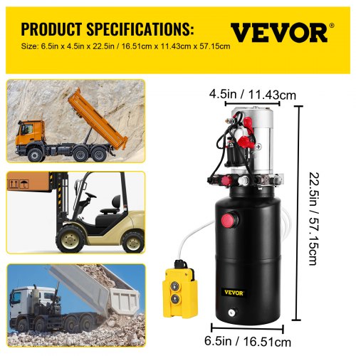 Hydraulic Power Unit DC Double Acting Pump Quart Steel Reservoir Hydraulic Pump For Dump Trailers C 7