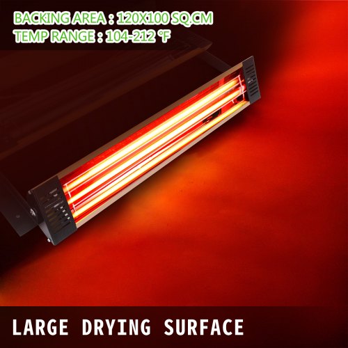 Infrared Paint Curing Lamp 3 Set, Car Curing Light with Baking Area, Spray Booth Heater for Fast Paint Drying