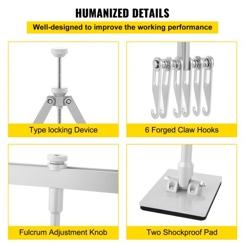 HeavyDuty Dent Pull Lever Bar Kit Auto Body Repair Tool For Aluminum  Steel Dent Pulling Adjustable 5