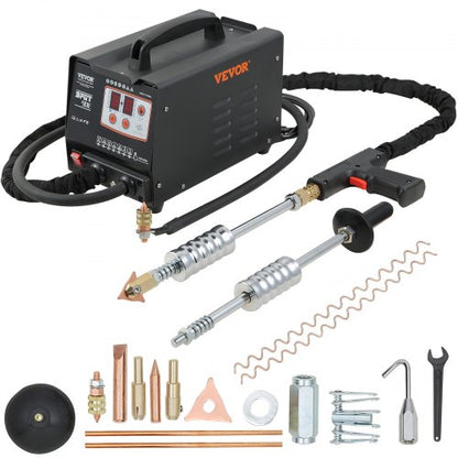 3KW Panel Spot Puller Vehicle Dent Spotter, Multispot Bonnet & Door Dent Repair Welder Kit with Dual Guns, Digital