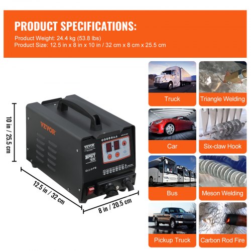 3KW Panel Spot Puller Vehicle Dent Spotter Multispot Bonnet  Door Dent Repair Welder Kit With Dual  7