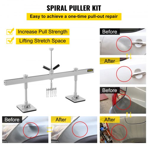HeavyDuty Dent Repair Kit Adjustable Pull Lever Bar For Auto Body Fridges  Metal Surfaces Fits Alum 3