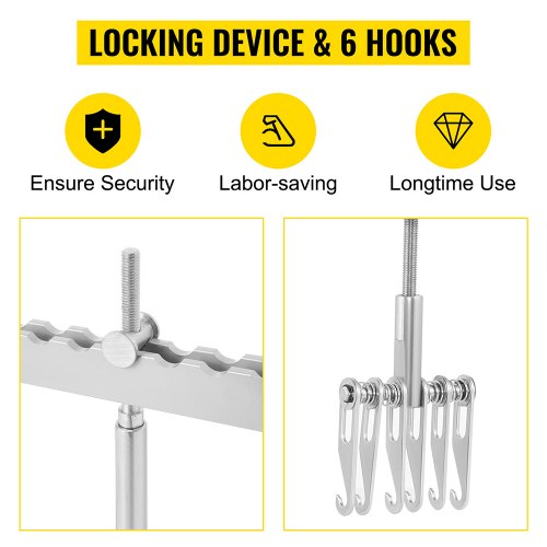 Portable Dent Pull Bar Aluminum Alloy Single Leg Lifter With 6Claw Hook For Car Dent Repair  Auto B 5