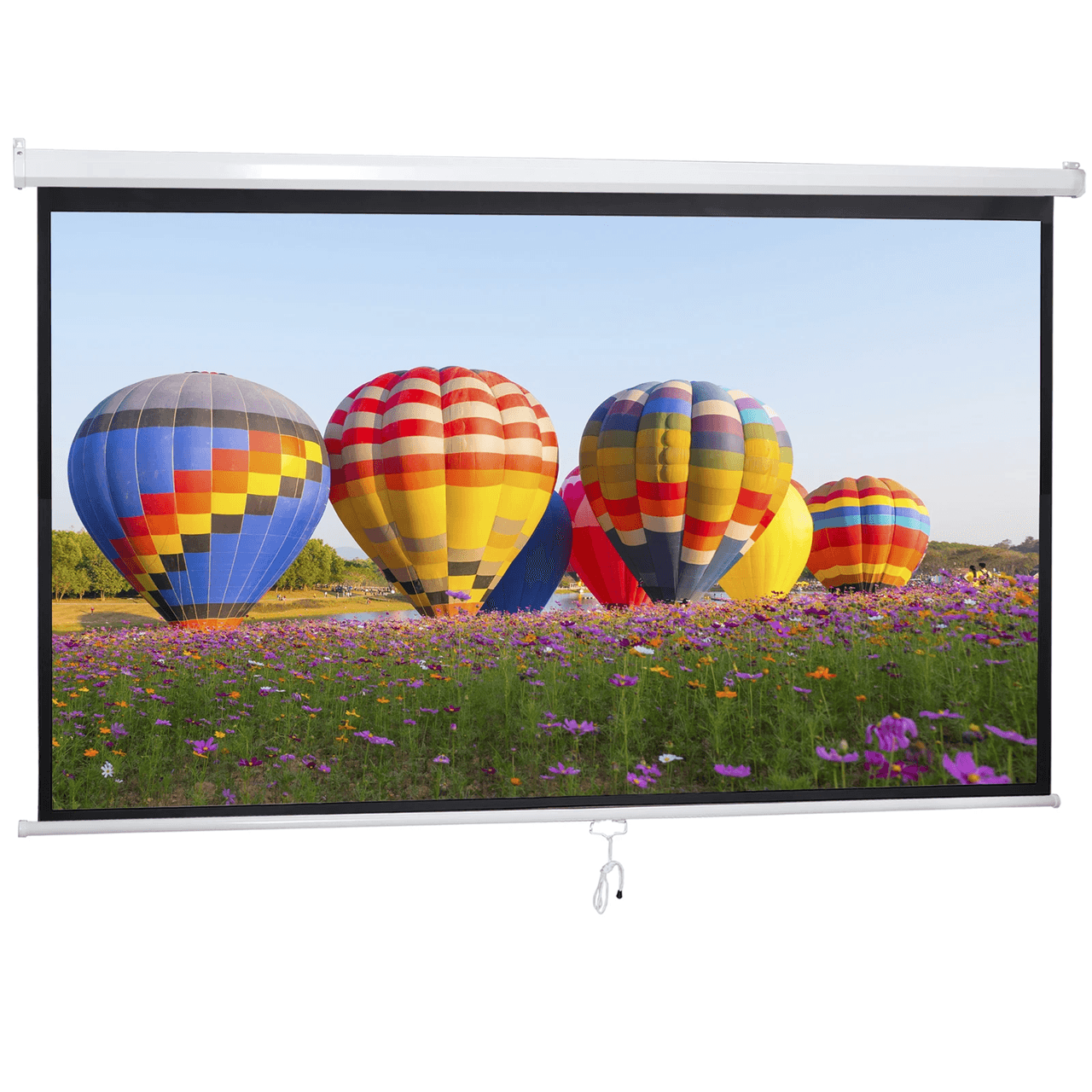 100 Inch Pull Down Projector Screen For Home Theater And HD Viewing 7
