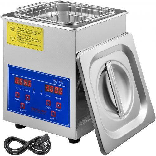 2L Digital Ultrasonic Cleaner, 110V for Jewelry, Watch, Glasses, Diamond & Small Parts Cleaning