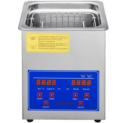 2L Digital Ultrasonic Cleaner, 110V for Jewelry, Watch, Glasses, Diamond & Small Parts Cleaning
