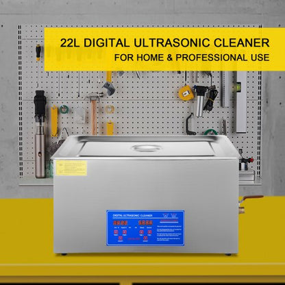 22L Industrial Ultrasonic Cleaner 110V with Excellent Cleaning Effect, Heavy-Duty for Wrench Tools, Metal Parts