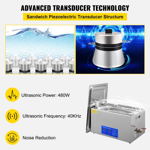 22L Industrial Ultrasonic Cleaner 110V with Excellent Cleaning Effect, Heavy-Duty for Wrench Tools, Metal Parts