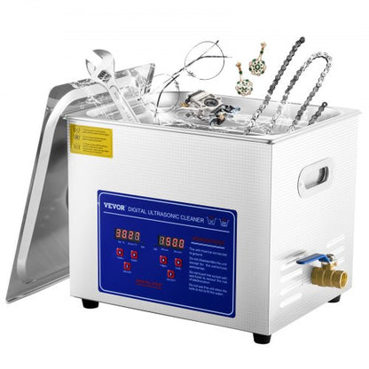10L Stainless Steel Industrial Ultrasonic Cleaner 40kHz Heated Sonic Cleaner For Glasses Watches Ri 1