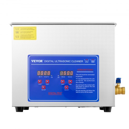 10L Stainless Steel Industrial Ultrasonic Cleaner 40kHz Heated Sonic Cleaner For Glasses Watches Ri 10