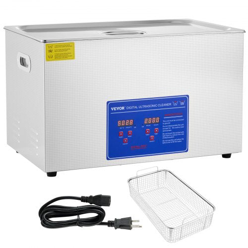 30L Industrial Ultrasonic Cleaner with Heater & Timer, Heavy-Duty Commercial Cleaner for Dentures, Eyeglasses, Jewelry
