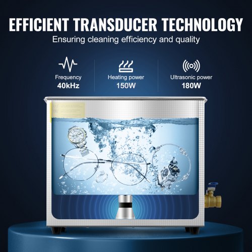 6L 110V Ultrasonic Cleaning Machine, Professional Heated Cleaner for Watch Instruments, Jewelry & Industrial Parts