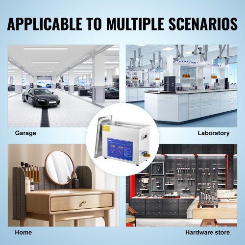 6L 110V Ultrasonic Cleaning Machine, Professional Heated Cleaner for Watch Instruments, Jewelry & Industrial Parts