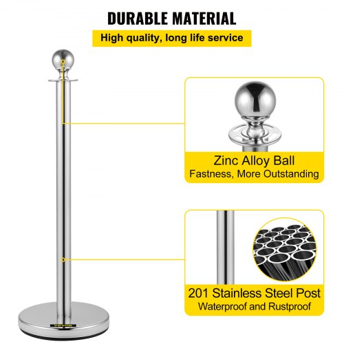 Retractable Crowd Control Barrier 38 Inch Stainless Steel Stanchion Posts With Durable Red Velvet R 3