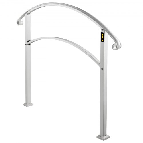 Adjustable Outdoor Stair Railing Matte White Wrought Iron Handrail For Porch Concrete And Wooden St 10