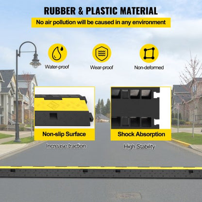 Rubber Cable Protectors Heavy Duty Wire Hose Cord Protective Cover Ramps Floor Driveway Speed Bump 4