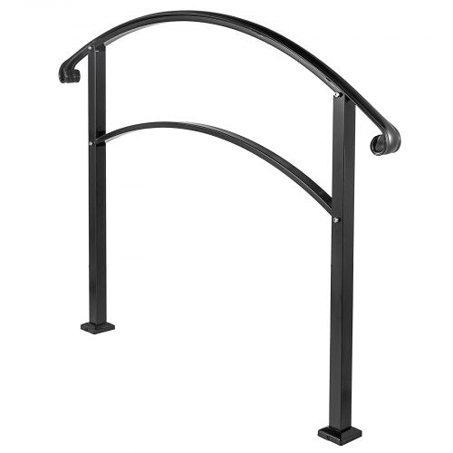 Flexible Outdoor Handrails Black Wrought Iron Stair Railing For Porches Gardens  Entryways WallFree 10