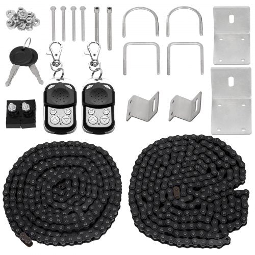 Electric Sliding Gate Opener AC Gate Operator Hardware Kit With Dual Remote Controls Rolling Drivew 8