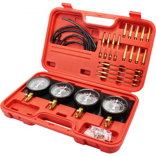 Fuel Vacuum Carburetor Synchronize Tool Kit, Gauge Carb Sync Synchronizer Set with Rubber Hoses for Motorcycle Engine