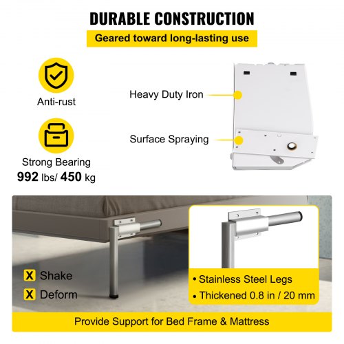 Heavy Duty Murphy Wall Bed Springs Mechanism Kit Vertical Mount DIY Hardware For King Or Queen Size 4