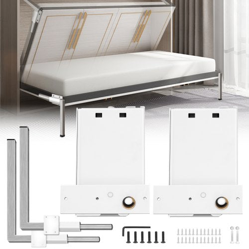 Heavy Duty Murphy Bed Wall Mount Kit, DIY Horizontal Springs Mechanism Hardware for Queen or Twin Size Beds