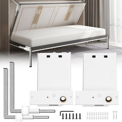 Heavy Duty Murphy Bed Wall Mount Kit, DIY Horizontal Springs Mechanism Hardware for Queen or Twin Size Beds