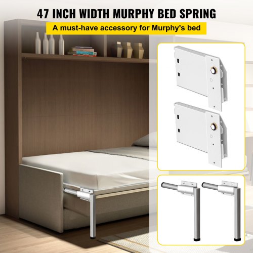 Heavy Duty Murphy Bed Wall Mount Kit DIY Horizontal Springs Mechanism Hardware For Queen Or Twin Si 1