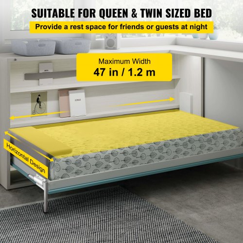 Heavy Duty Murphy Bed Wall Mount Kit DIY Horizontal Springs Mechanism Hardware For Queen Or Twin Si 3