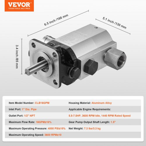 Hydraulic Pump GPM Log Splitter Hydraulic Pump HighSpeed Hydraulic Motor For Wood Splitters Snowplo 7
