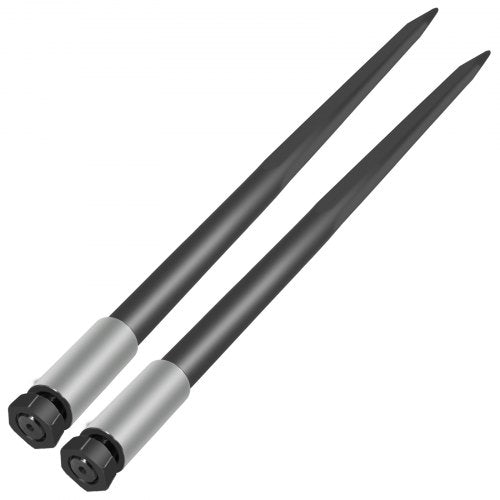 Hay Spear Spears, High lbs Capacity Bale Hay Spike Forks with Hex Nut & Sleeve, Quick Attach Square Bale Forks