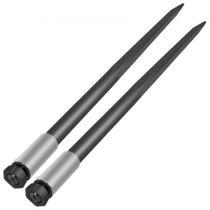 Hay Spear Spears, High lbs Capacity Bale Hay Spike Forks with Hex Nut & Sleeve, Quick Attach Square Bale Forks