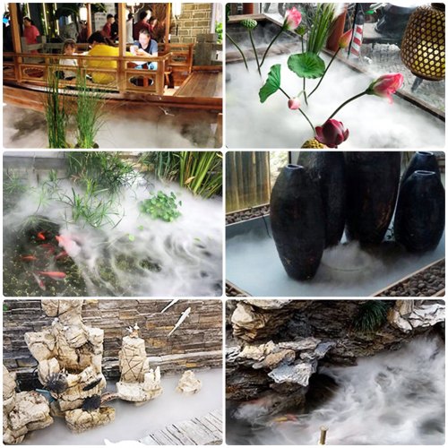 Waterproof Ultrasonic Fogger Humidifier, Head Mist Maker, Stainless Steel Pond Mister Fog Machine for Indoor Garden