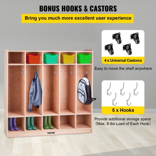 High Preschool Cubby Lockers Section Birch Plywood Coat Locker Thick Kids Locker For Home Or Commer 4