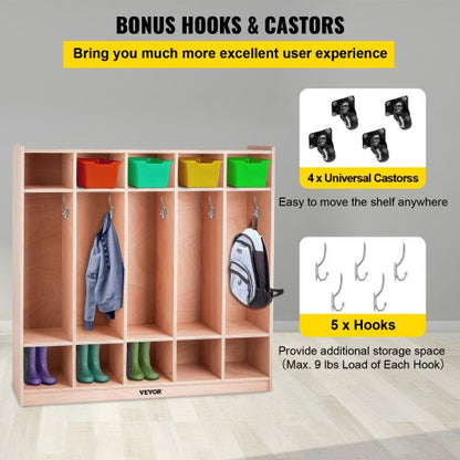 High Preschool Cubby Lockers Section Birch Plywood Coat Locker Thick Kids Locker For Home Or Commer 4
