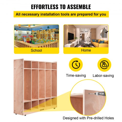 High Preschool Cubby Lockers Section Birch Plywood Coat Locker Thick Kids Locker For Home Or Commer 5